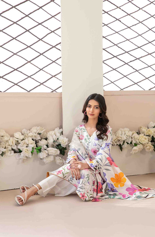 Abir by Tawakkal Fabrics Printed & Embroidered Schiffli Viscose Unstitched 3 Piece Suit - D-5356 - TF25ABR - Multi - Summer Collection