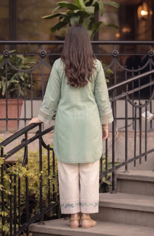 Adaa-e-Khaas by Amna Khadija Embroidered Cotton Stitched 2 Piece Co-ords Set - AKAK-02 - AM26KAK - Green - Casual Collection