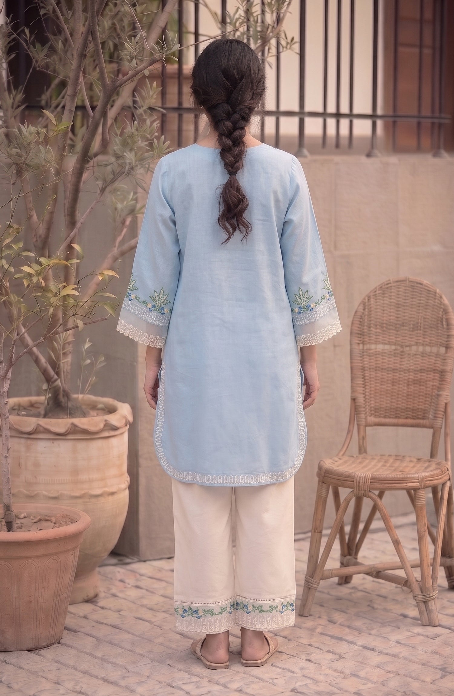 Adaa-e-Khaas by Amna Khadija Embroidered Cotton Stitched 2 Piece Co-ords Set - AKAK-03 - AM26KAK - Blue - Casual Collection