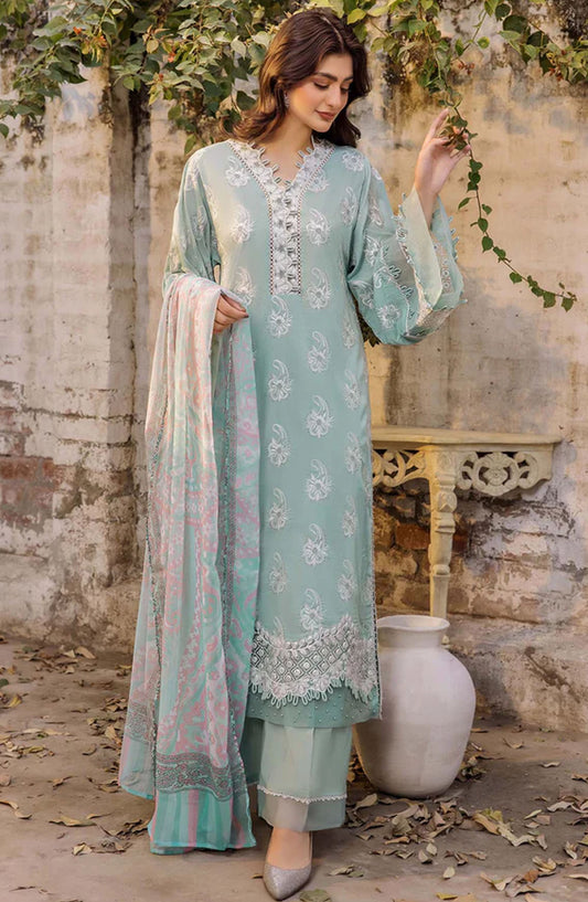 Adans Libas Embroidered Lawn Unstitched 3 Piece Suit - 4770 - ADL25SCH - Blue - Summer Collection