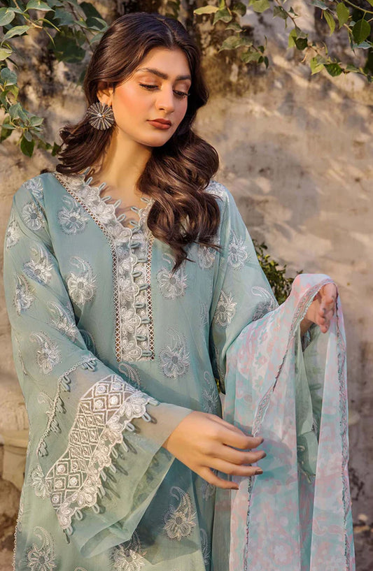 Adans Libas Embroidered Lawn Unstitched 3 Piece Suit - 4770 - ADL25SCH - Blue - Summer Collection