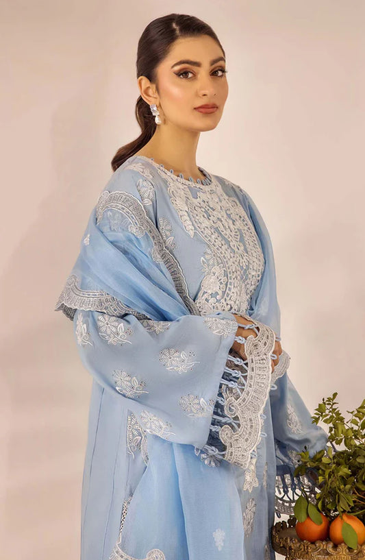 Adans Libas Embroidered Lawn Unstitched 3 Piece Suit - 4778 - ADL25SCH - Blue - Summer Collection
