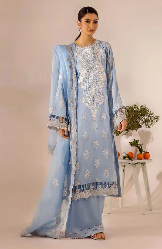 Adans Libas Embroidered Lawn Unstitched 3 Piece Suit - 4778 - ADL25SCH - Blue - Summer Collection