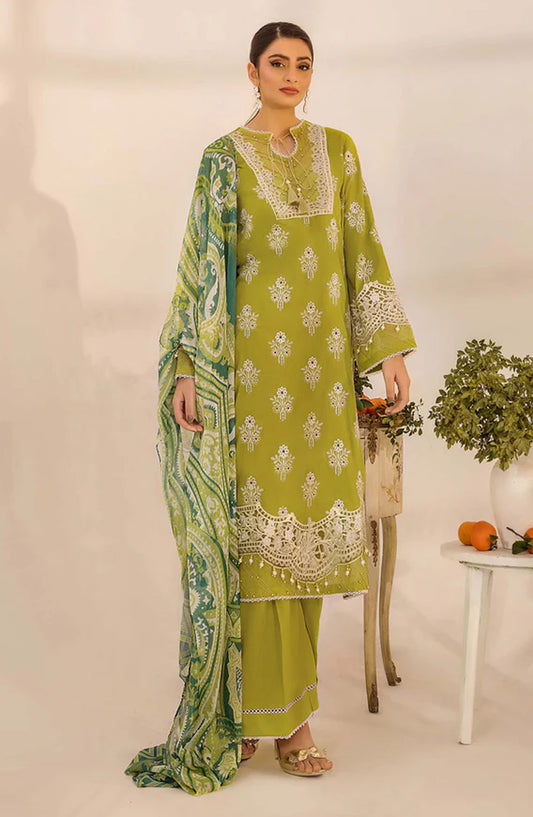 Adans Libas Embroidered Lawn Unstitched 3 Piece Suit - 4776 - ADL25SCH - Dhani - Summer Collection