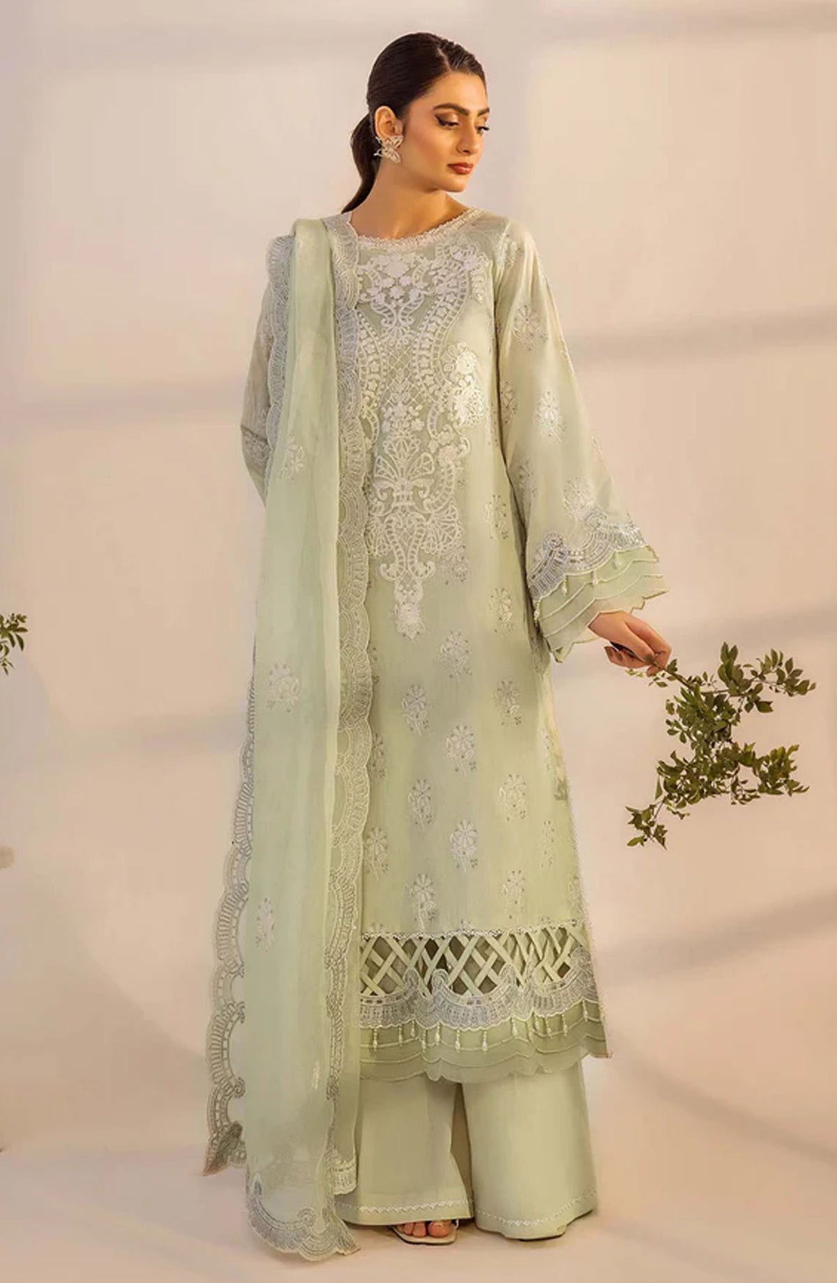 Adans Libas Embroidered Lawn Unstitched 3 Piece Suit - 4775 - ADL25SCH - Green - Summer Collection