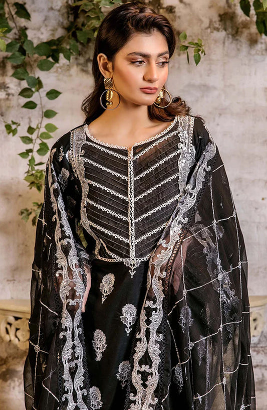 Adans Libas Embroidered Lawn Unstitched 3 Piece Suit - 4774 - ADL25SCH - Black - Summer Collection
