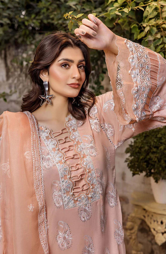 Adans Libas Embroidered Lawn Unstitched 3 Piece Suit - 4773 - ADL25SCH - Pink - Summer Collection