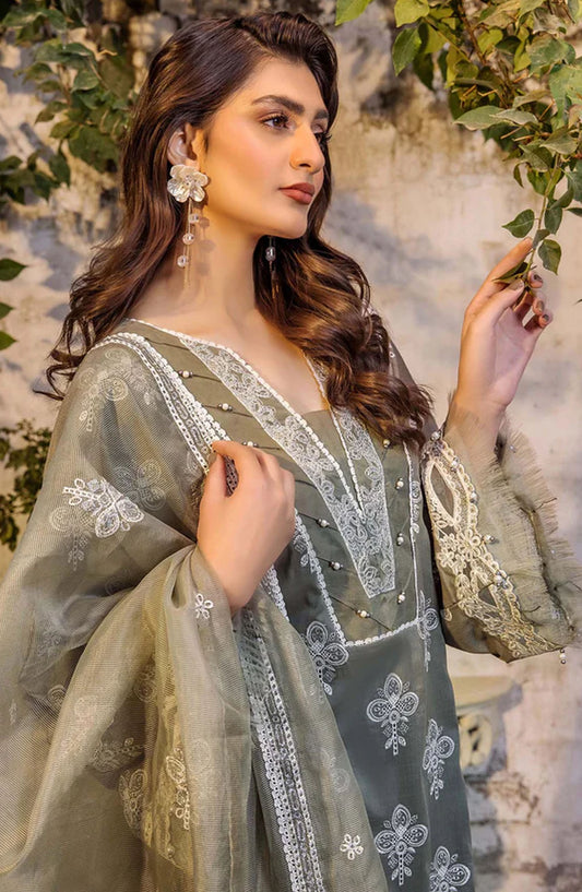 Adans Libas Embroidered Lawn Unstitched 3 Piece Suit - 4772 - ADL25SCH - Green - Summer Collection