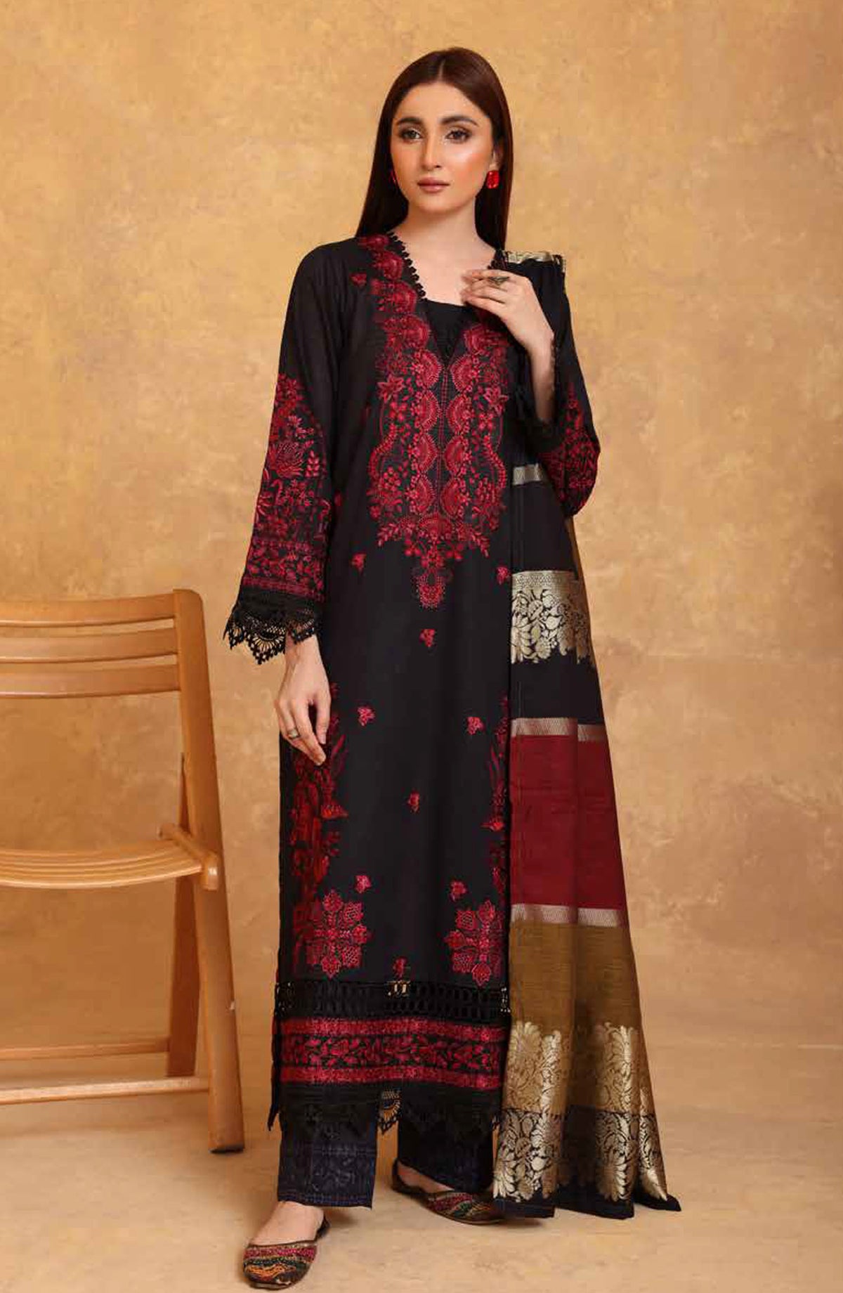 Adeeva by Johra Embroidered Jacquard Lawn Unstitched 3 Piece Suit - JH-706 - JH25ADV - Black - Summer Collection