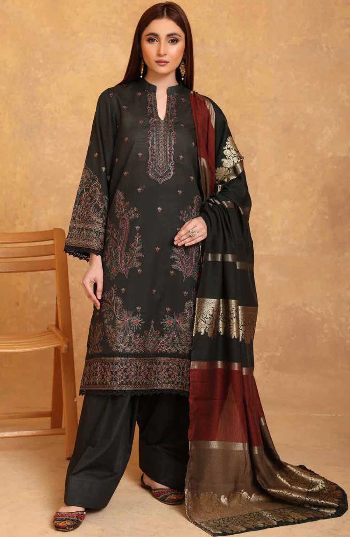 Adeeva by Johra Embroidered Jacquard Lawn Unstitched 3 Piece Suit - JH-705 - JH25ADV - Black - Summer Collection