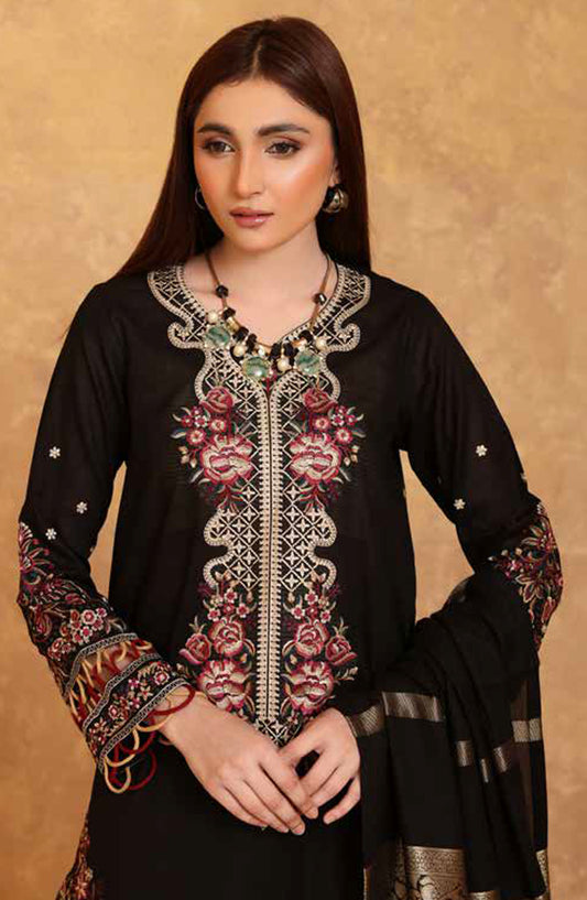 Adeeva by Johra Embroidered Jacquard Lawn Unstitched 3 Piece Suit - JH-704 - JH25ADV - Black - Summer Collection