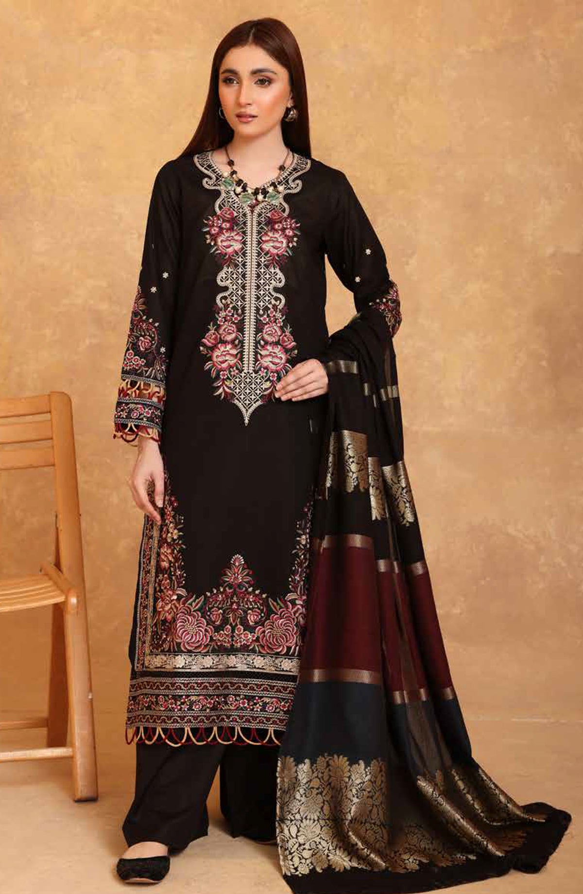 Adeeva by Johra Embroidered Jacquard Lawn Unstitched 3 Piece Suit - JH-704 - JH25ADV - Black - Summer Collection