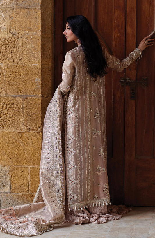 Afrozeh Dastan Goi Embroidered Zari Unstitched 3 Piece Suit - 08 Rang-e-Dastaan - AF26DST - Pink - Festive Collection