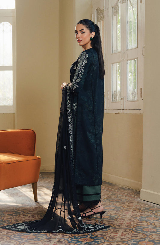 Afrozeh Day Break Embroidered Lawn Unstitched 3 Piece Suit - FWU-0015-3PO-Cloud Veil - AF26DB - Black - Luxury Summer Collection