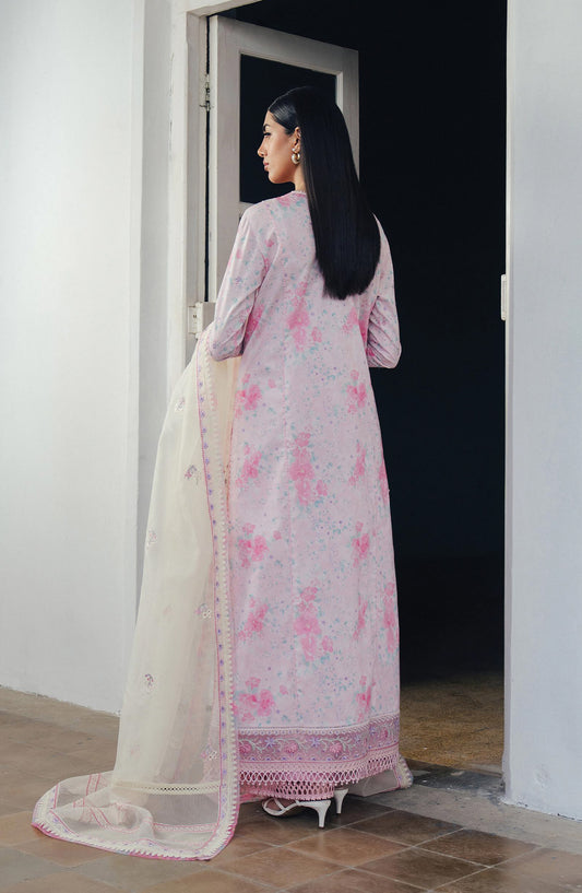 Afrozeh Day Break Embroidered Lawn Unstitched 3 Piece Suit - FWU-0012-3PO-Sky Dust - AF26DB - Pink - Luxury Summer Collection