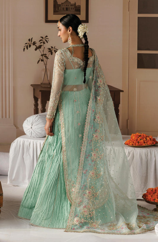 Afrozeh Shehnai Embroidered Organza Unstitched 3 Piece Suit - 08 Dastoor - AFS26SHN - Ferozi - Formal Collection