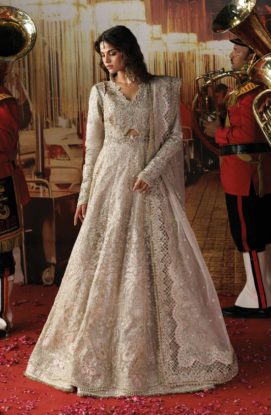 Afrozeh Shehnai Embroidered Organza Unstitched 3 Piece Suit - 06 Mannat - AFS26SHN - Off White - Formal Collection