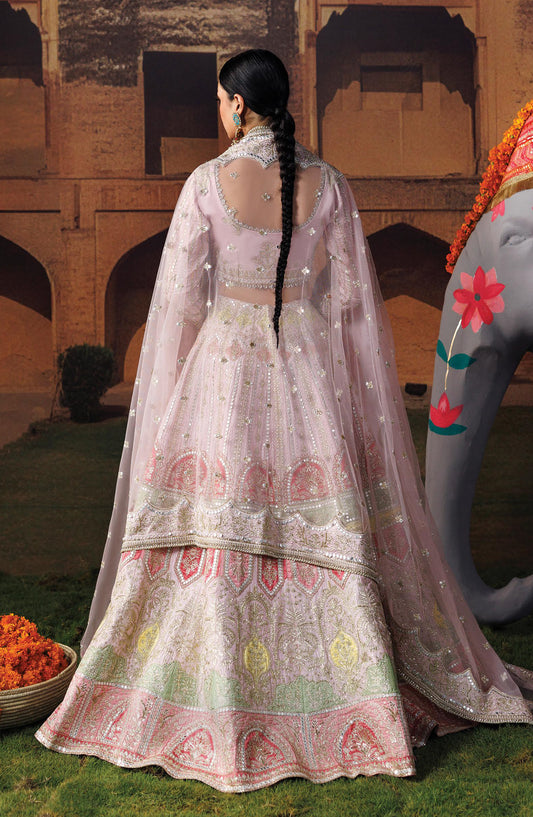Afrozeh Shehnai Embroidered Raw Silk Unstitched 3 Piece Suit - 03 Gul-e-Roshan - AFS26SHN - Pink - Formal Collection