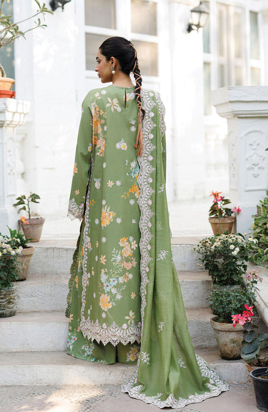 Afrozeh Summer Together Embroidered Lawn Unstitched 3 Piece Suit - FWU0008 Serelith - AF26SMT - Green - Luxury Collection