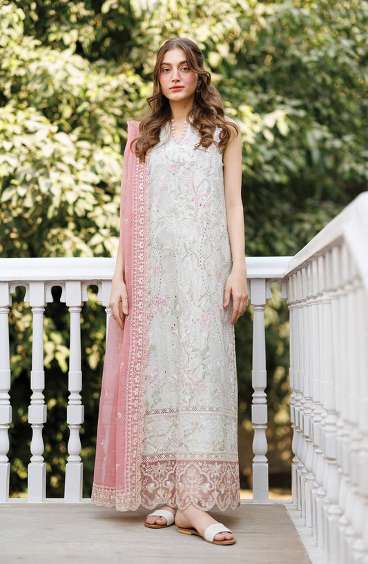 Afrozeh Summer Together Embroidered Lawn Unstitched 3 Piece Suit - FWU0002 Aurevia - AF26SMT - Light Green - Luxury Collection