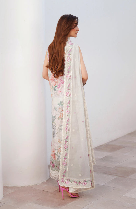 Afrozeh Sunspell Embroidered Lawn Unstitched 3 Piece Suit - Auremyst - AF26SNS - Pink - Summer Collection