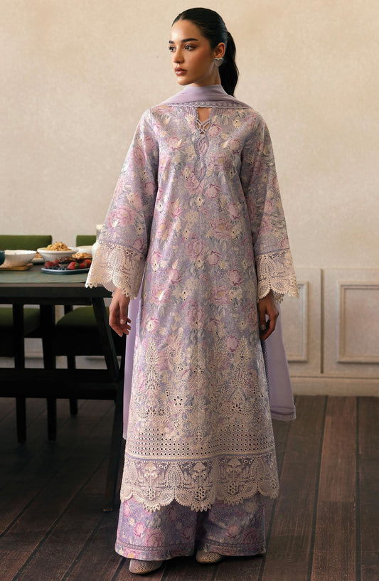 Daybreak by Afrozeh Embroidered Lawn Unstitched 3 Piece Suit - AL-25-V11-06 Dust Lit - Purple - Summer Collection