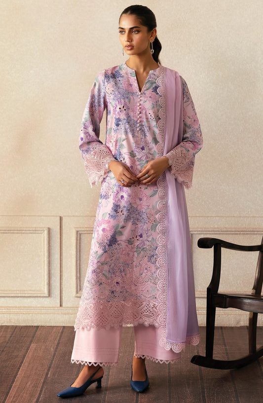 Daybreak by Afrozeh Embroidered Lawn Unstitched 3 Piece Suit - AL-25-V11-05 Cloud Kissed - Pink - Summer Collection