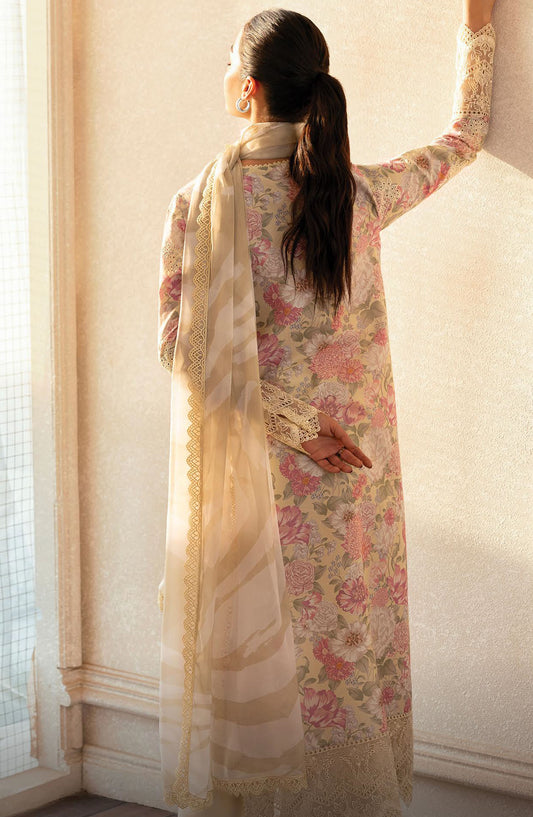 Daybreak by Afrozeh Embroidered Lawn Unstitched 3 Piece Suit - AL-25-V11-04 Glow Streaked - White - Summer Collection