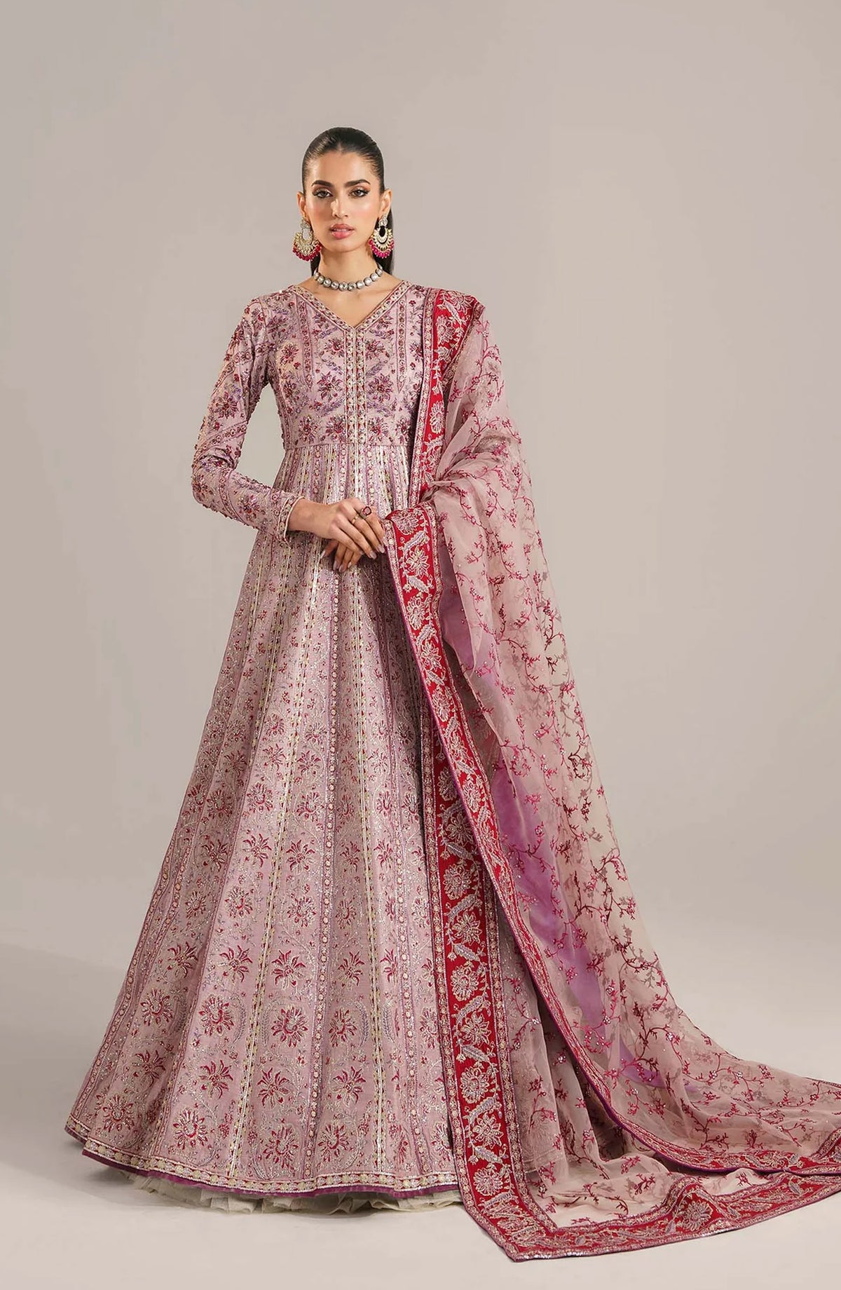 Afsana by Akbar Aslam Embroidered Orange Unstitched 3 Piece Suit - Farida - AKA25AFS - Pink - Festive Collection