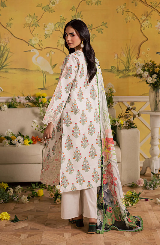 Afsana by Mahnur Embroidered Lawn Unstitched 3 Piece Suit - AL-08 - MH26AFS - Off White - Summer Collection