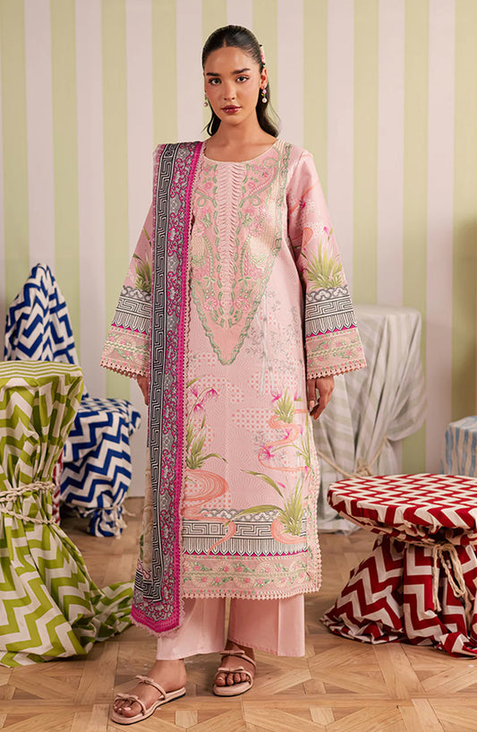 Afsana by Mahnur Embroidered Lawn Unstitched 3 Piece Suit - AL-06 - MH26AFS - Pink - Summer Collection