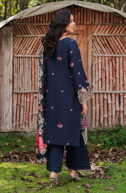 Afsanah Essential Embroidered Lawn Unstitched 3 Piece Suit - AL-102 - AFS26ES - Blue - Summer Collection