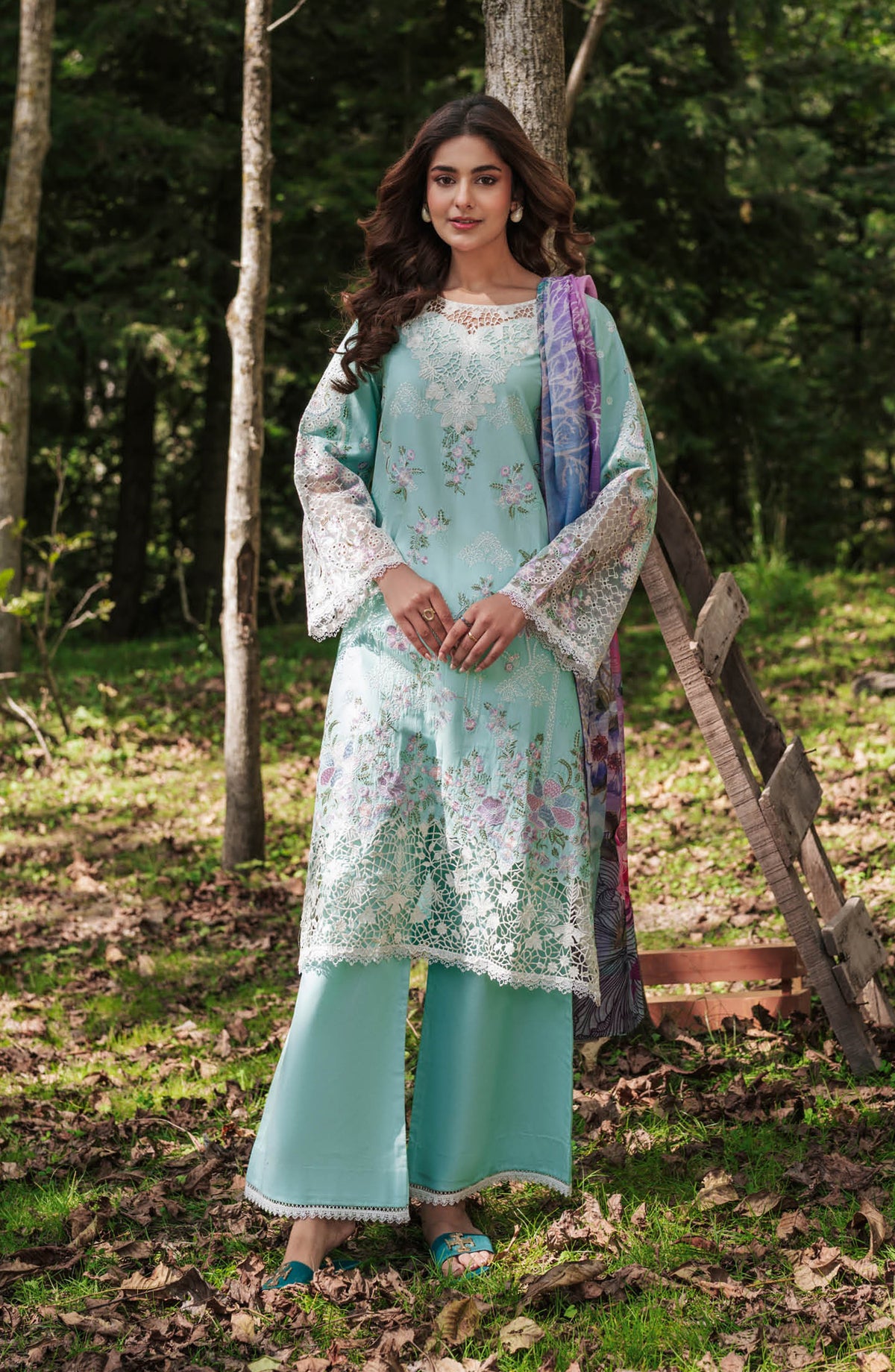 Afsanah Essential Embroidered Lawn Unstitched 3 Piece Suit - AL-105 - AFS26ES - Ferozi - Summer Collection