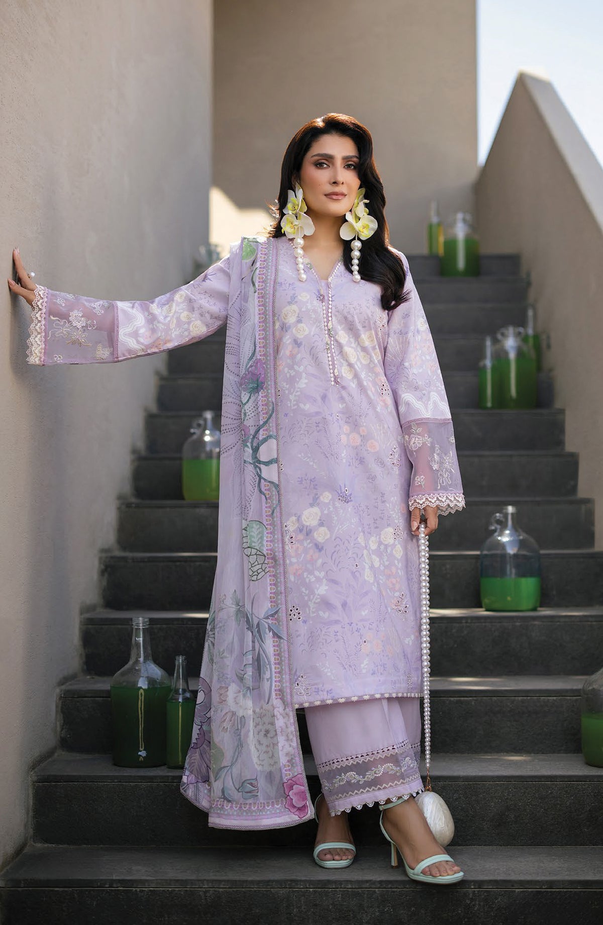 Afsanah by Seran Embroidered Lawn Unstitched 3 Piece Suit - NIMA - SE26AF - Purple - Summer Collection