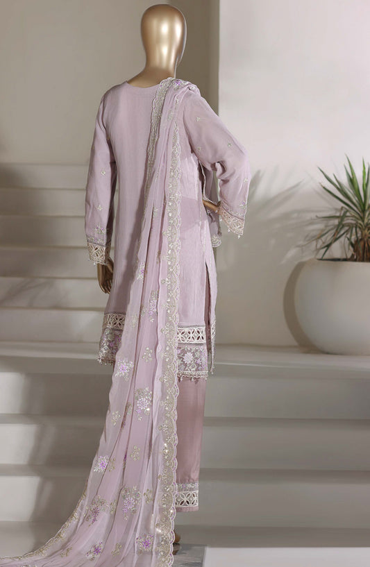 Afsanay by Sadabahar Embroidered Chiffon Stitched 3 Piece Suit - CR-30 - SBD26AFY - Light Purple - Luxury Collection