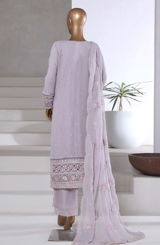 Afsanay by Sadabahar Embroidered Chiffon Stitched 3 Piece Suit - Design-01 - SBD25AFSN - Purple - Luxury Collection