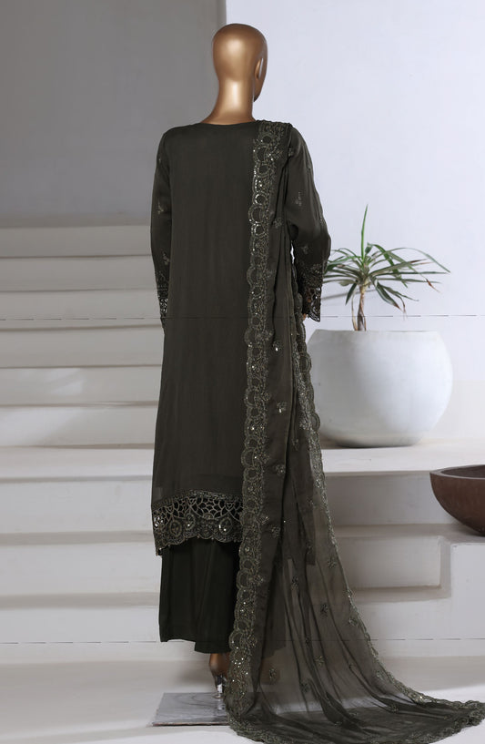 Afsanay by Sadabahar Embroidered Chiffon Stitched 3 Piece Suit - CF-10 - SBD25AFSANA - Black - Festive Collection
