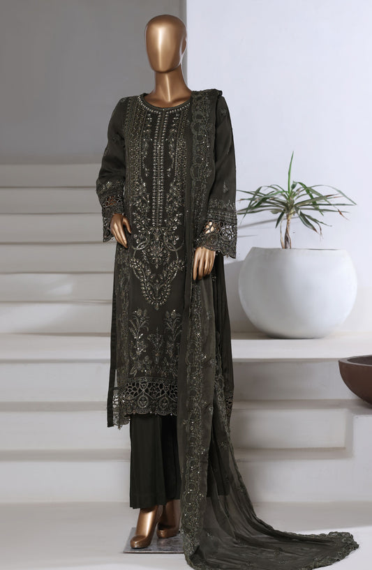 Afsanay by Sadabahar Embroidered Chiffon Stitched 3 Piece Suit - CF-10 - SBD25AFSANA - Black - Festive Collection
