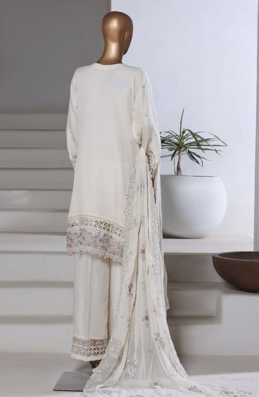 Afsanay by Sadabahar Embroidered Chiffon Stitched 3 Piece Suit - CR-30 - SBD25AFSANA - White - Festive Collection
