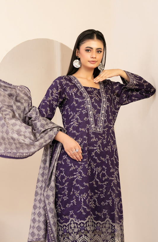 Ailani by Tawakkal Fabrics Embroidered Lawn Unstitched 3 Piece Suit - D-3718 - TF26ALN - Purple - Summer Collection