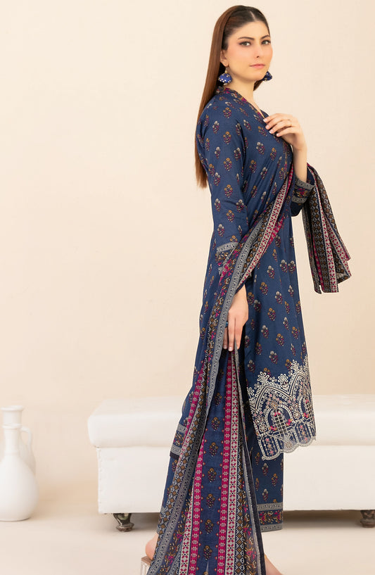 Ailani by Tawakkal Fabrics Embroidered Lawn Unstitched 3 Piece Suit - D-3715 - TF26ALN - Blue - Summer Collection