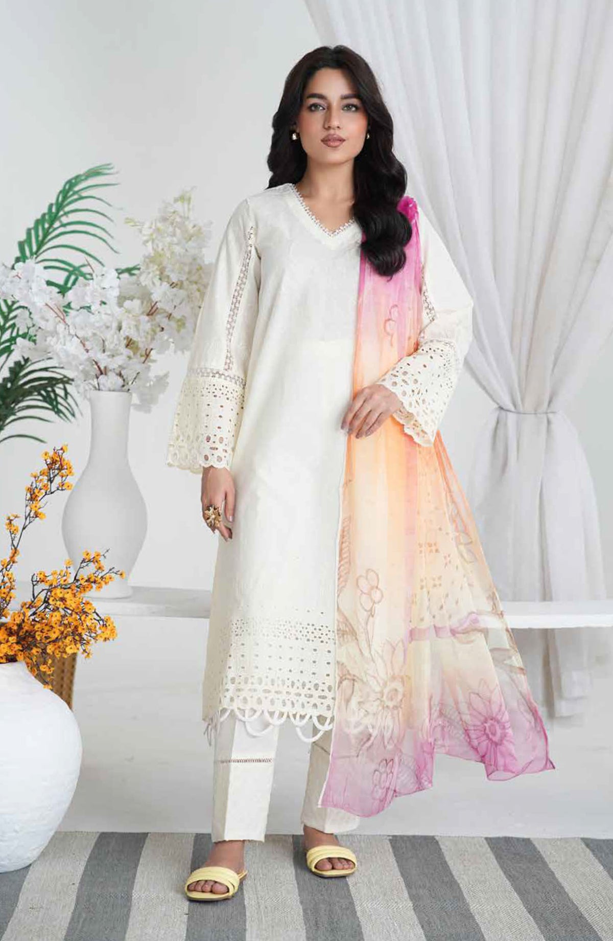 Aiman by Johra Chikankari Lawn Unstitched 3 Piece Suit - JH-864 - JH25AIM - White - Summer Collection