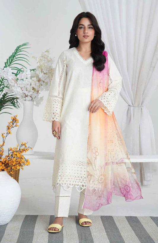Aiman by Johra Chikankari Lawn Unstitched 3 Piece Suit - JH-864 - JH25AIM - White - Summer Collection