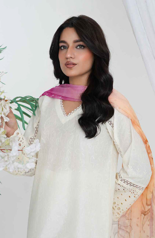 Aiman by Johra Chikankari Lawn Unstitched 3 Piece Suit - JH-864 - JH25AIM - White - Summer Collection