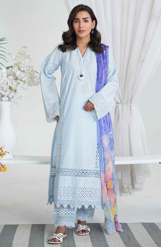 Aiman by Johra Chikankari Lawn Unstitched 3 Piece Suit - JH-863 - JH25AIM - Blue - Summer Collection