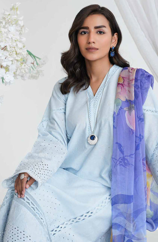 Aiman by Johra Chikankari Lawn Unstitched 3 Piece Suit - JH-863 - JH25AIM - Blue - Summer Collection