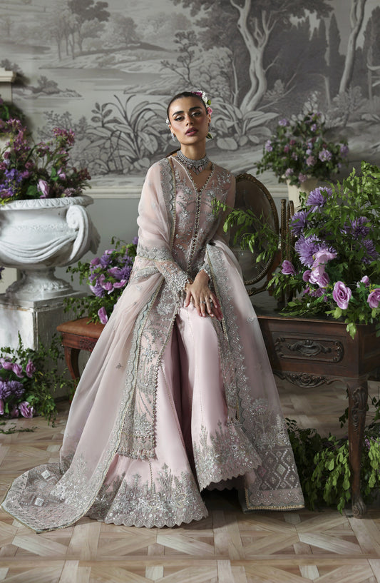 Akbar Aslam Deewani Luxury Embroidered Organza Unstitched 3 Piece Suit - U-1576 - Anvaha - AKA25DW - Purple - Formal Collection