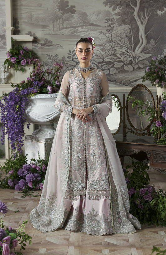 Akbar Aslam Deewani Luxury Embroidered Organza Unstitched 3 Piece Suit - U-1576 - Anvaha - AKA25DW - Purple - Formal Collection