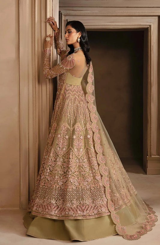 Deewani by Akbar Aslam Luxury Formals Embroidered Net Unstitched 3 Piece Suit - Vespera - AKA25DWN2 - Pink - Festive Collection