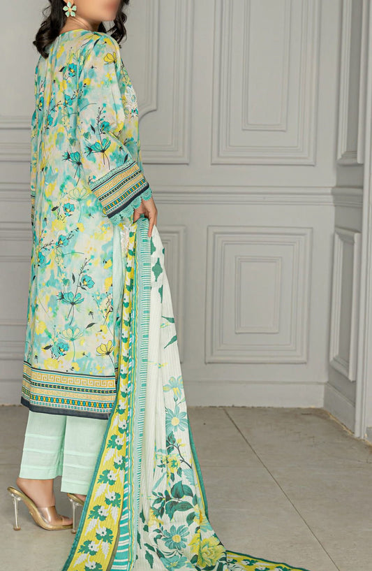 Aks Embroidered Lawn Unstitched 3 Piece Suit - Design-07 - AK25AKS - Green - Summer Collection